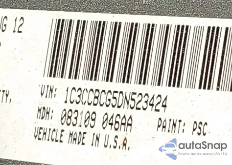 2013 Chrysler 200 Limited z USA, uszkodzony, nr VIN 1C3CCBCG5DN523424